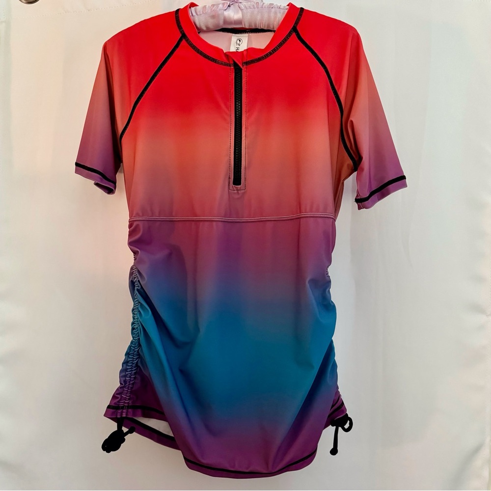 HALCURT Rash Guard Swim Top Medium Multi Color